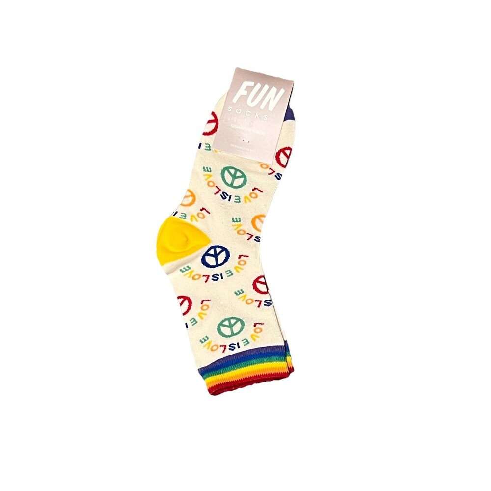 Fun Socks Women's "Love is Love" Quarter Crew Sock (5-9.5)
